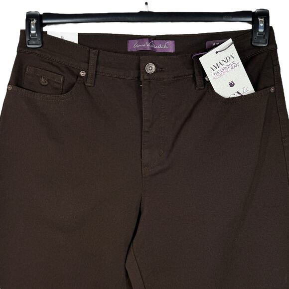 Gloria Vanderbilt SZ 12 Amanda Jeans Slimming Tapered Stretch Hi-Rise Pocket New - Picture 2 of 13
